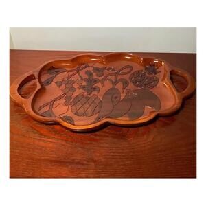Hand Carved Wooden Decorative Tray